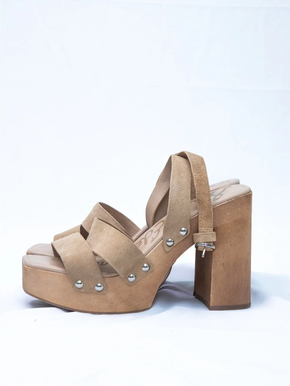 Sam Edelman Tan Suede Platform Block Heel Sandals